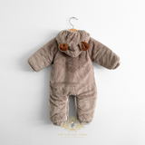 Teddy Bear Plush One-piece Bodysuit Hooded Romper
