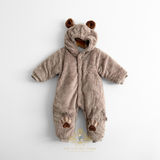 Teddy Bear Plush One-piece Bodysuit Hooded Romper