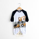 Boys Sleep N' Play One-Piece Rompers 2 Piece Set Construction Trucks