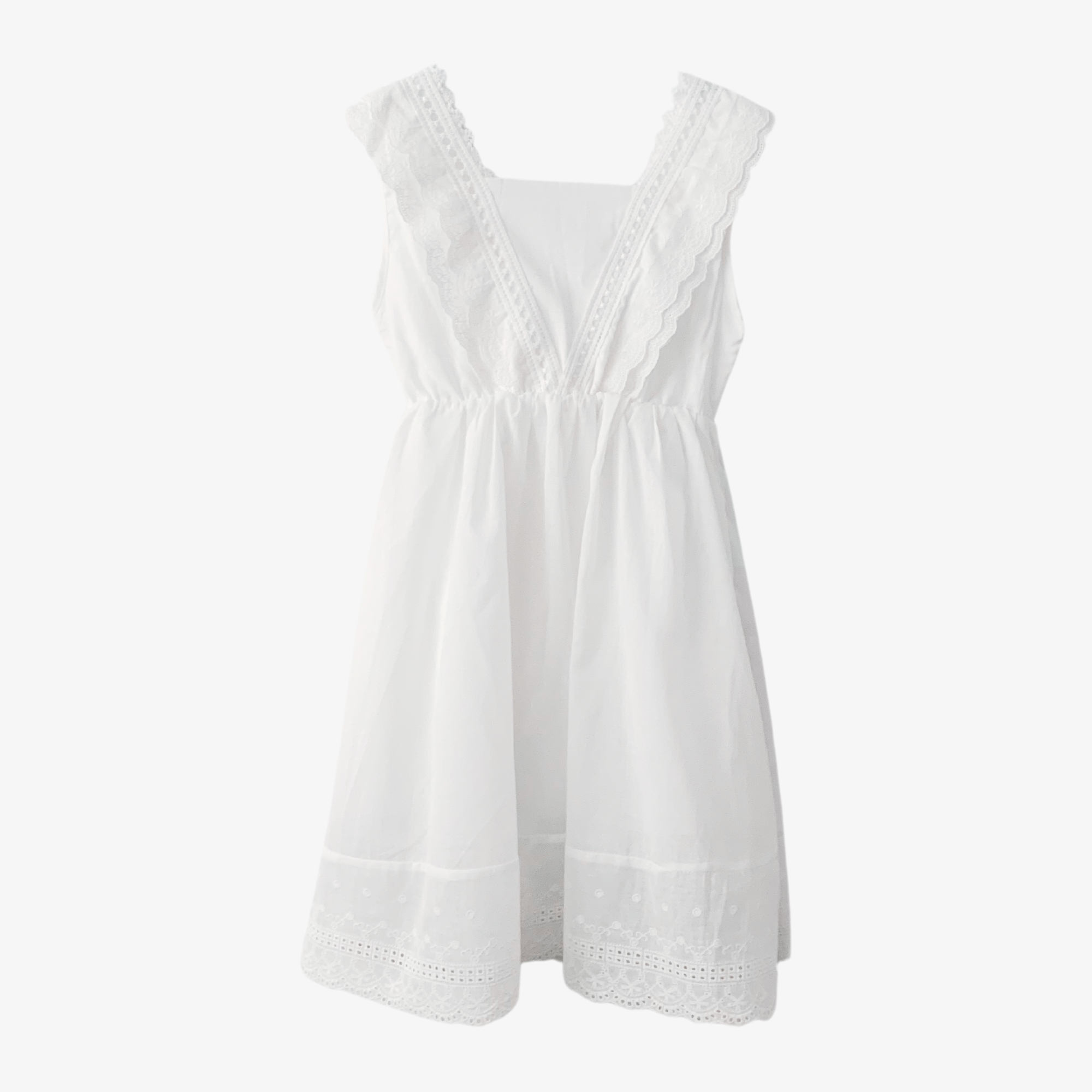 white lace teddy dress Bode White Tennis Lace Teddy Minidress Bode