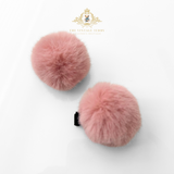 Girls Plush Pom Pom Hair Clips Hair Accessory Blush Pink