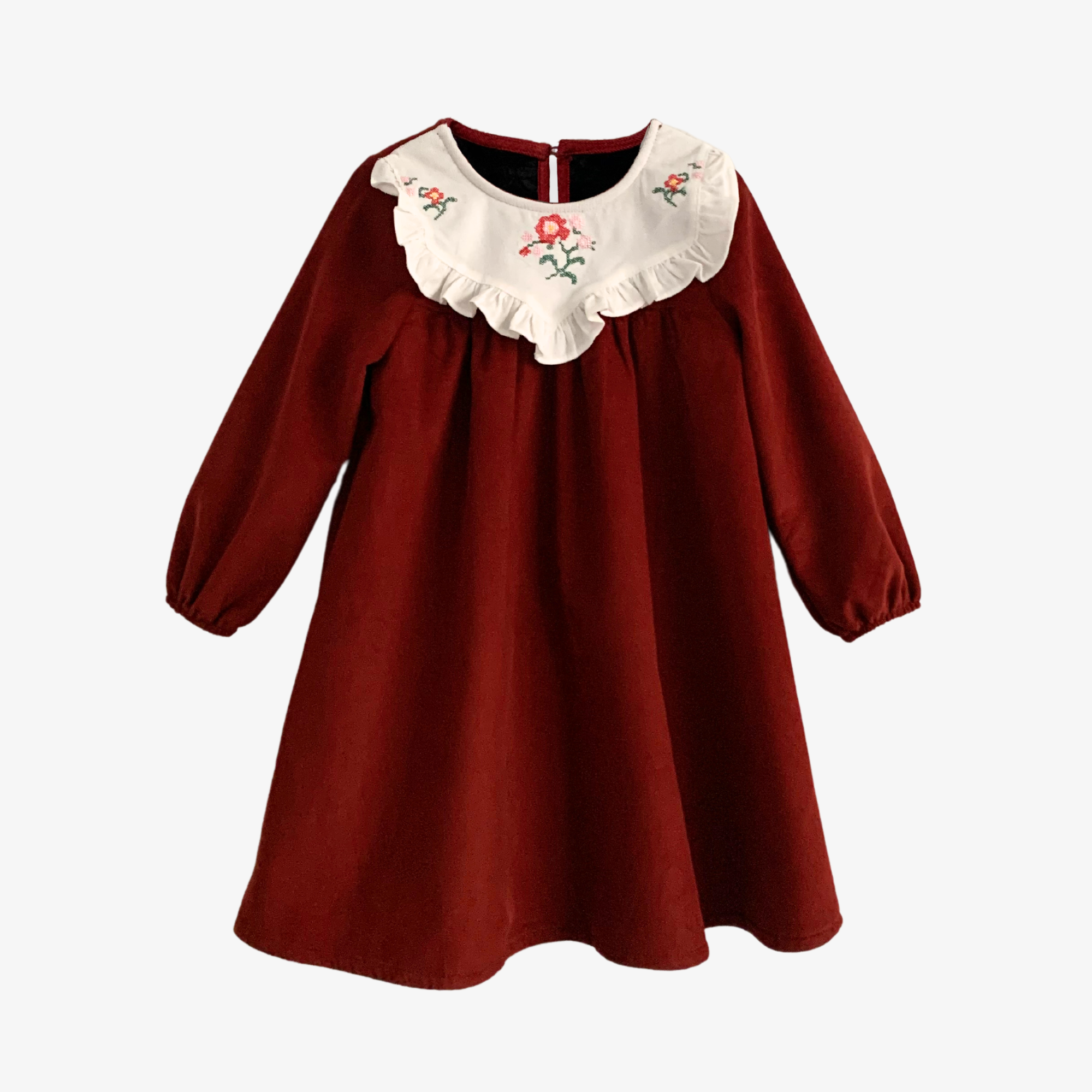 embroidered corduroy dress Madewell Embroidered Corduroy Square-Neck Mini Dress Size XXS NWT