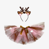 Girls TuTu Skirt & Deer Antlers Headband Cosplay Costume