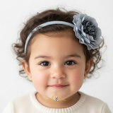 Girls Flower Headband Grey