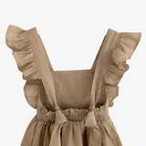 Girls Linen Summer Dress Tan