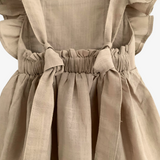 Girls Linen Summer Dress Tan