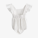 Girls Linen Romper White