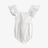 Girls Linen Romper White