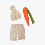 Newborn Knit Bunny Cap Pants & Plush Carrot Cosplay Set