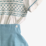 Boys Smocked Shirt & Bubble Shorts Set