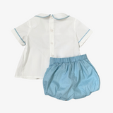 Boys Smocked Shirt & Bubble Shorts Set