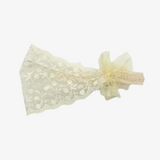 Girls Vintage Bohemian Floral Lace Head Scarf Cream