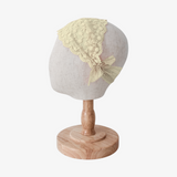 Girls Vintage Bohemian Floral Lace Head Scarf Cream