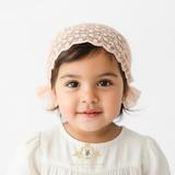 Girls Vintage Bohemian Floral Lace Head Scarf Peach