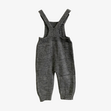 Boys Knit Overalls Romper Grey