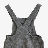 Boys Knit Overalls Romper Grey