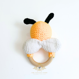 Handmade Crochet Baby Rattle Plush Toys Bumble Bee