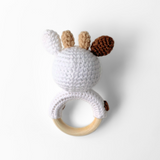 Handmade Crochet Baby Rattle Plush Toys Cow