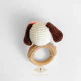 Handmade Crochet Baby Rattle Plush Toys Doggy