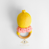 Handmade Crochet Baby Rattle Plush Toys Ducky