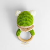 Handmade Crochet Baby Rattle Plush Toys Froggy