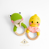Handmade Crochet Baby Rattle Plush Toys Ducky