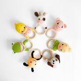 Handmade Crochet Baby Rattle Plush Toys Cow