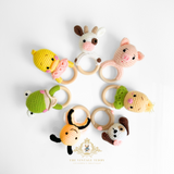Handmade Crochet Baby Rattle Plush Toys Bumble Bee
