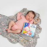 Baby Girls Gift Set Baby Onesie, Swaddling Blanket, Toy & Children's Book Time for Bed Piggy