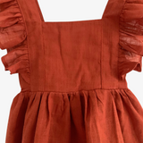 Girls Linen Summer Dress Terra Cotta