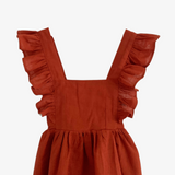 Girls Linen Summer Dress Terra Cotta