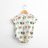 Baby Onesie Sleep N' Play Romper Safari Animals & Palm Leaves