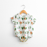 Baby Onesie Sleep N' Play Romper Safari Animals & Palm Leaves