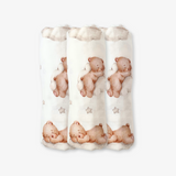 Baby Swaddling Receiving Blanket 100% Bamboo Cotton Muslin Teddy Bears Flouting on Clouds