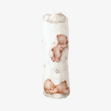 Baby Swaddling Receiving Blanket 100% Bamboo Cotton Muslin Teddy Bears Flouting on Clouds