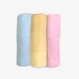 Baby Swaddling Receiving Blanket 100% Bamboo Cotton Muslin Set of 3