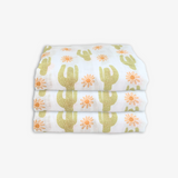 Baby Swaddling Receiving Blanket 100% Bamboo Cotton Muslin Cactus Flower & Sun