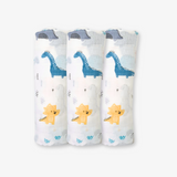 Baby Swaddling Receiving Blanket 100% Bamboo Cotton Muslin Dinosaurs