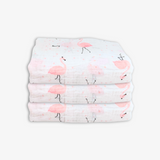 Baby Swaddling Receiving Blanket 100% Bamboo Cotton Muslin Flamingos