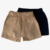 Boys Classic Shorts Navy & Tan Set of 2