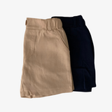 Boys Classic Shorts Navy & Tan Set of 2