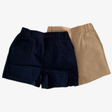 Boys Classic Shorts Navy & Tan Set of 2