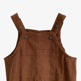 Boys Corduroy Overalls Pants Brown