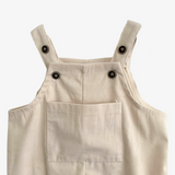 Boys Corduroy Overalls Pants Cream