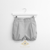 Boys Dress Shirt & Bubble Shorts Grey & White