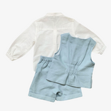 Boys Linen Long Sleeve Shirt, Vest & Shorts Celebration Suit