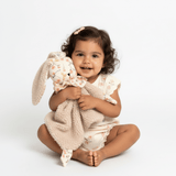 Bunny Baby Soothing Blanket Plush Toy Floral Pink & Yellow