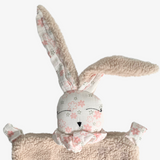 Bunny Baby Soothing Blanket Plush Toy Floral Pink & White