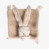 Bunny Baby Soothing Blanket Plush Toy Floral Pink & White