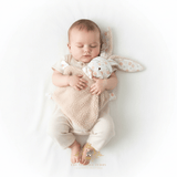 Bunny Baby Soothing Blanket Plush Toy Floral Pink & White